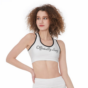 Officially Sexy White Snow Leopard Print Collection Sports Bra 1
