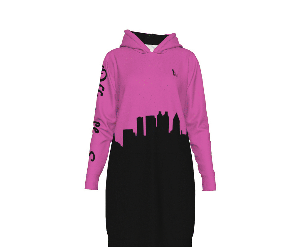 Officially Sexy English Atlanta Skyline Collection Women's Long Hoodie Bright Colors