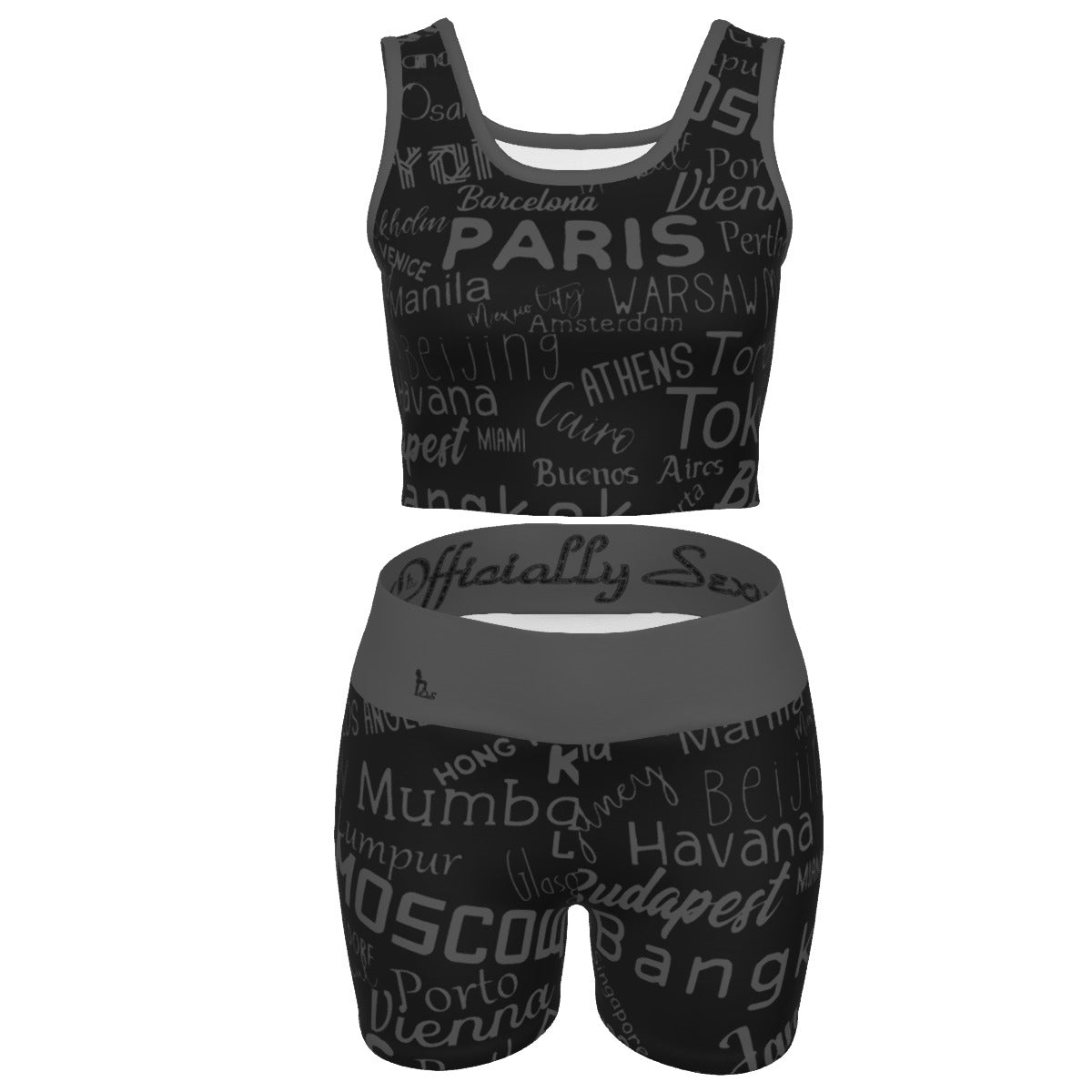 Officially Sexy English Black Certified City Collection Women's Yoga Set