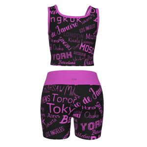 Officially Sexy English Black Certified City Collection Women's Yoga Set