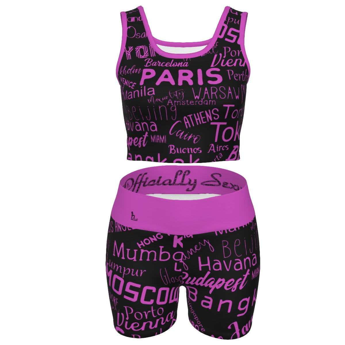 Officially Sexy English Black Certified City Collection Women's Yoga Set