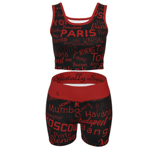 Officially Sexy English Black Certified City Collection Women's Yoga Set