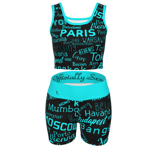 Officially Sexy English Black Certified City Collection Women's Yoga Set