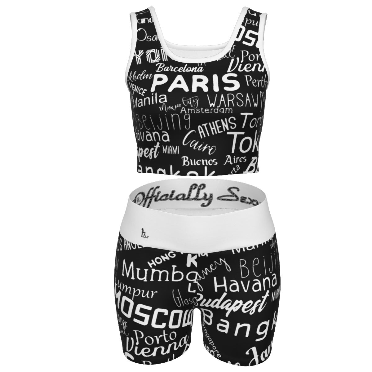 Officially Sexy English Black Certified City Collection Women's Yoga Set