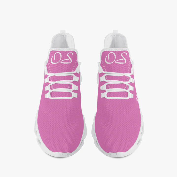 Portuguese Oficialmente Sexy Solid Color Collection Bounce Mesh Knit Sneakers - Pink e778bc