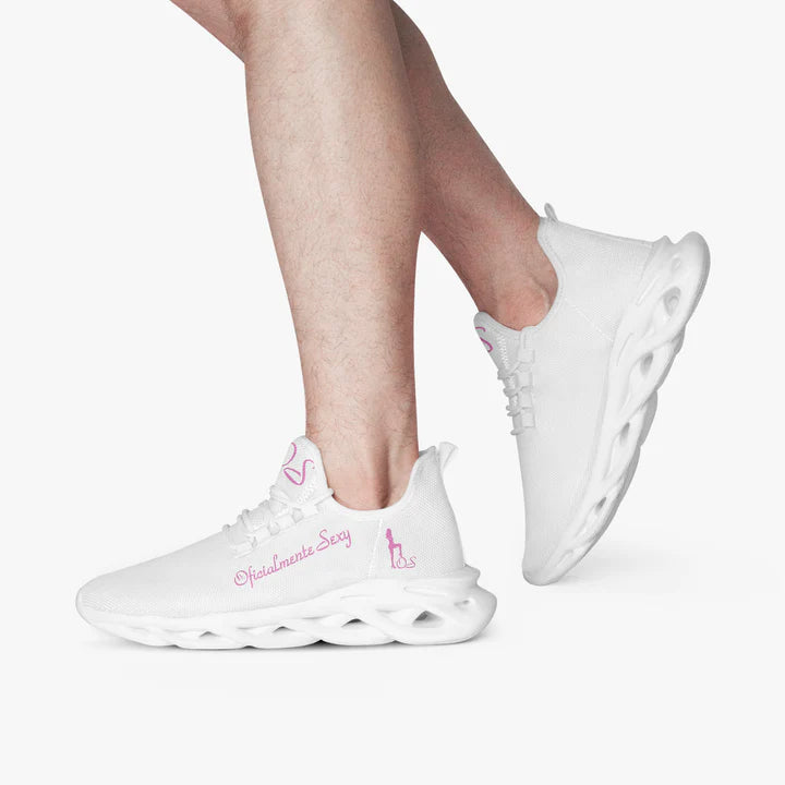 Portuguese Oficialmente Sexy Solid Color Collection Bounce Mesh Knit Sneakers - Pink e778bc