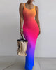 Women's Sexy Printed Long Sleeveless Hip Hugging Bodycon Summer Dress