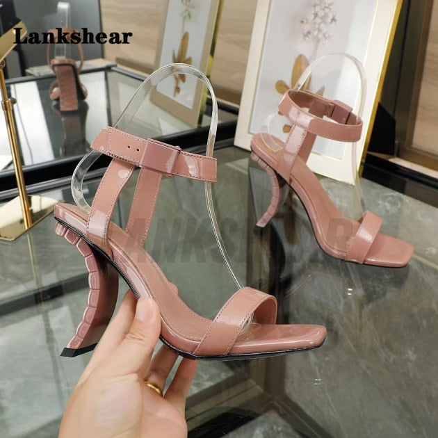 Women's Luxury Metal Watch Chain High Heel Runway Sandals
