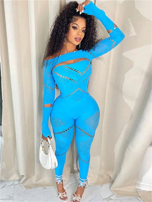 Women’s Sexy See Through Bodycon Jumpsuit Overalls