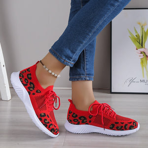 Women's Breathable Mesh Leopard Print Sport Sneakers - Stylish and Comfortable Women's sneakers