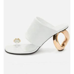 Women's Sexy Pin-Toe Square Head Shaped High Heel Sandals
