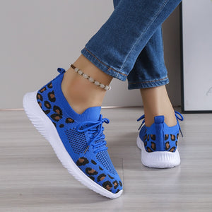 Women's Breathable Mesh Leopard Print Sport Sneakers - Stylish and Comfortable Women's sneakers