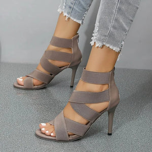 Women's Sexy Peep Toe High Heel Snake Sandals