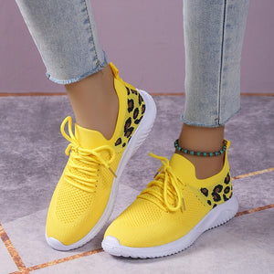 Women's Breathable Mesh Leopard Print Sport Sneakers - Stylish and Comfortable Women's sneakers