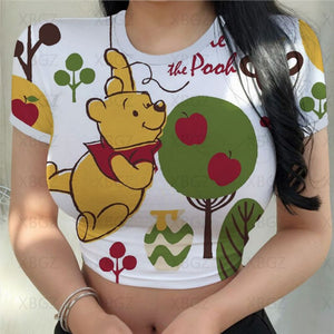 Cute Sexy Disney Winnie the Pooh Women's Crop Tops