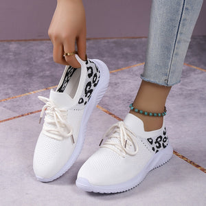 Women's Breathable Mesh Leopard Print Sport Sneakers - Stylish and Comfortable Women's sneakers