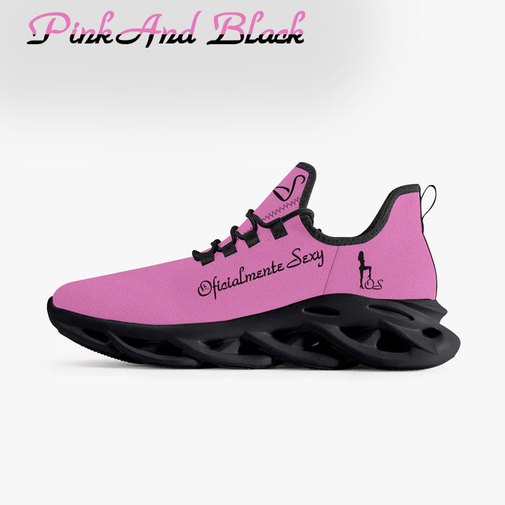 Spanish Oficialmente Sexy Solid Color Collection Bounce Mesh Knit Sneakers - Pink e778bc
