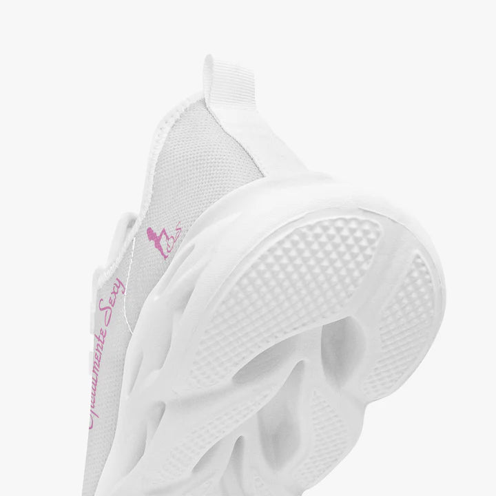 Spanish Oficialmente Sexy Solid Color Collection Bounce Mesh Knit Sneakers - Pink e778bc