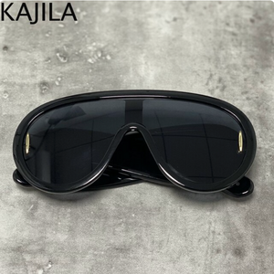 UV400 Black Grey Oversized Punk Sunglasses C1 