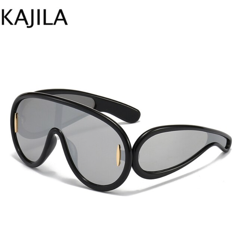 UV400 Black Silver Big Oversized Punk Sunglasses C 11