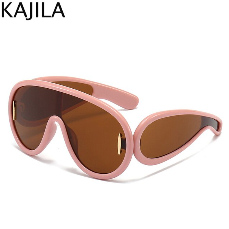 UV400 Pink Brown Big Oversized Punk Sunglasses C 18