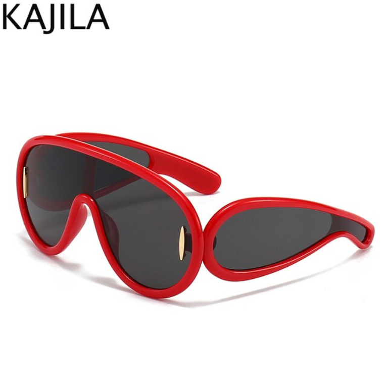 UV400 Red Black Big Oversized Punk Sunglasses C 16