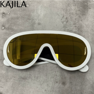 UV400 White Brown Oversized Punk Sunglasses C2 