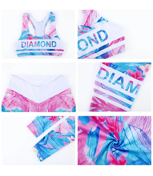 Women's Colorful Diamond 2 Piece Yoga Set