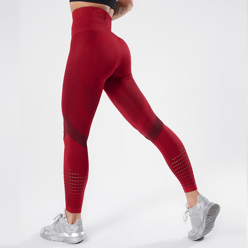 Women's Red Push UP High Waist Sexy Fitness Leggings