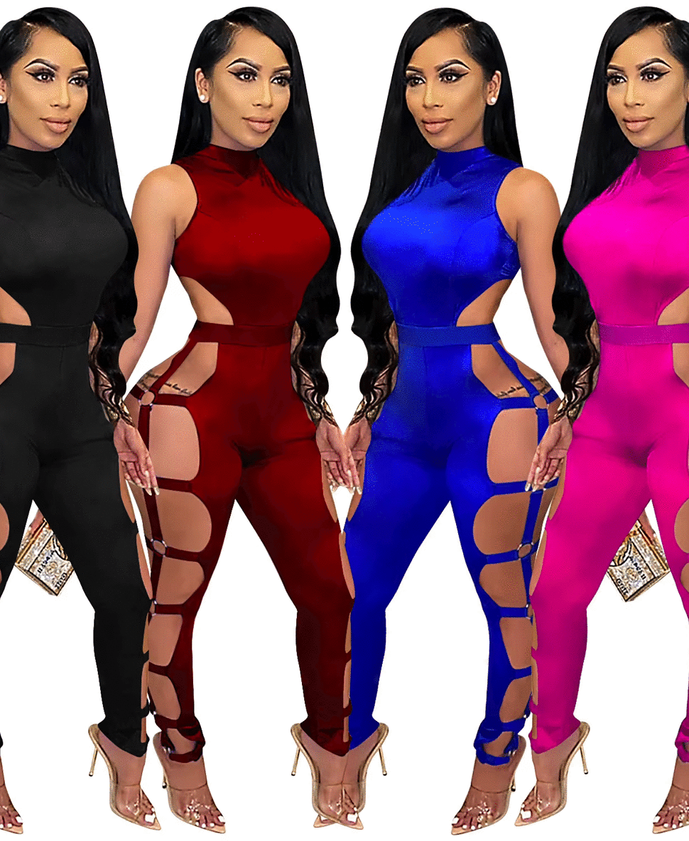 Turn up the heat and own the night in our Women’s Sexy Openwork Tight Plus Size Backless Jumpsuit—the ultimate statement piece for bold and confident fashionistas! Designed with high-stretch broadcloth fabric, this jumpsuit hugs your curves while offering a comfortable, flexible fit. The hollow-out openwork detailing adds a sultry edge, while the low-waist and backless design elevate your look for a show-stopping effect. Perfect for a night out, clubbing, or any event where you want to steal the spotlight!