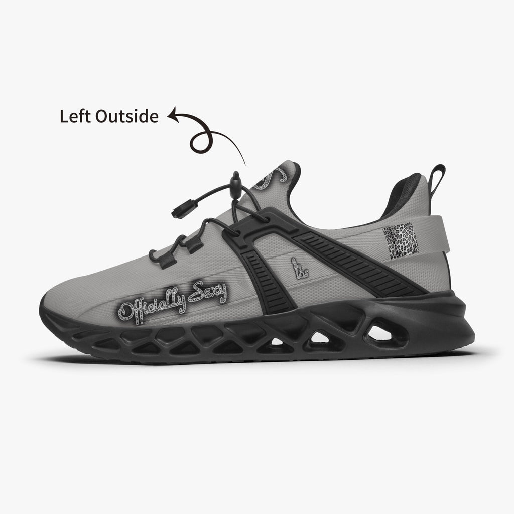 Officially Sexy Snow Leopard Collection Grey Unisex Mesh Running Shoes