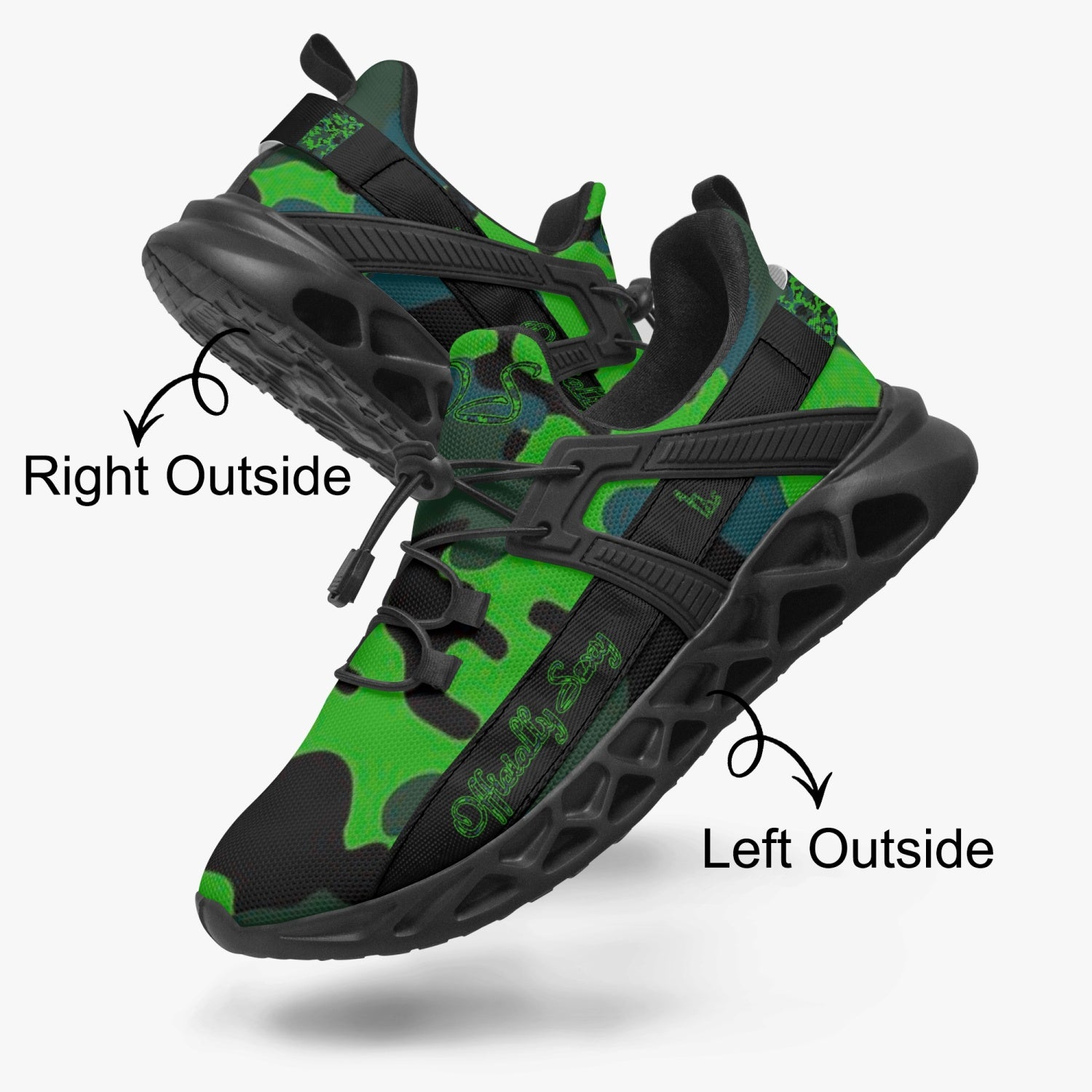Officially Sexy Green Army Camouflage Collection Mesh Running Shoes