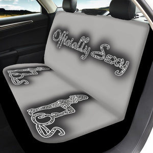 Officially Sexy Snow Leopard Print Collection Grey Microfiber Car - 3Pcs Seat Covers With Black Shadow