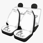 Officially Sexy Snow Leopard Print Collection White Microfiber Car Seat Covers - 3Pcs