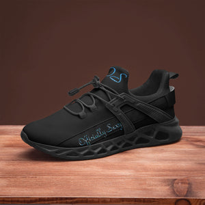 Officially Sexy Powder Blue Creepy Boy Collection Black Unisex Mesh Running Shoes
