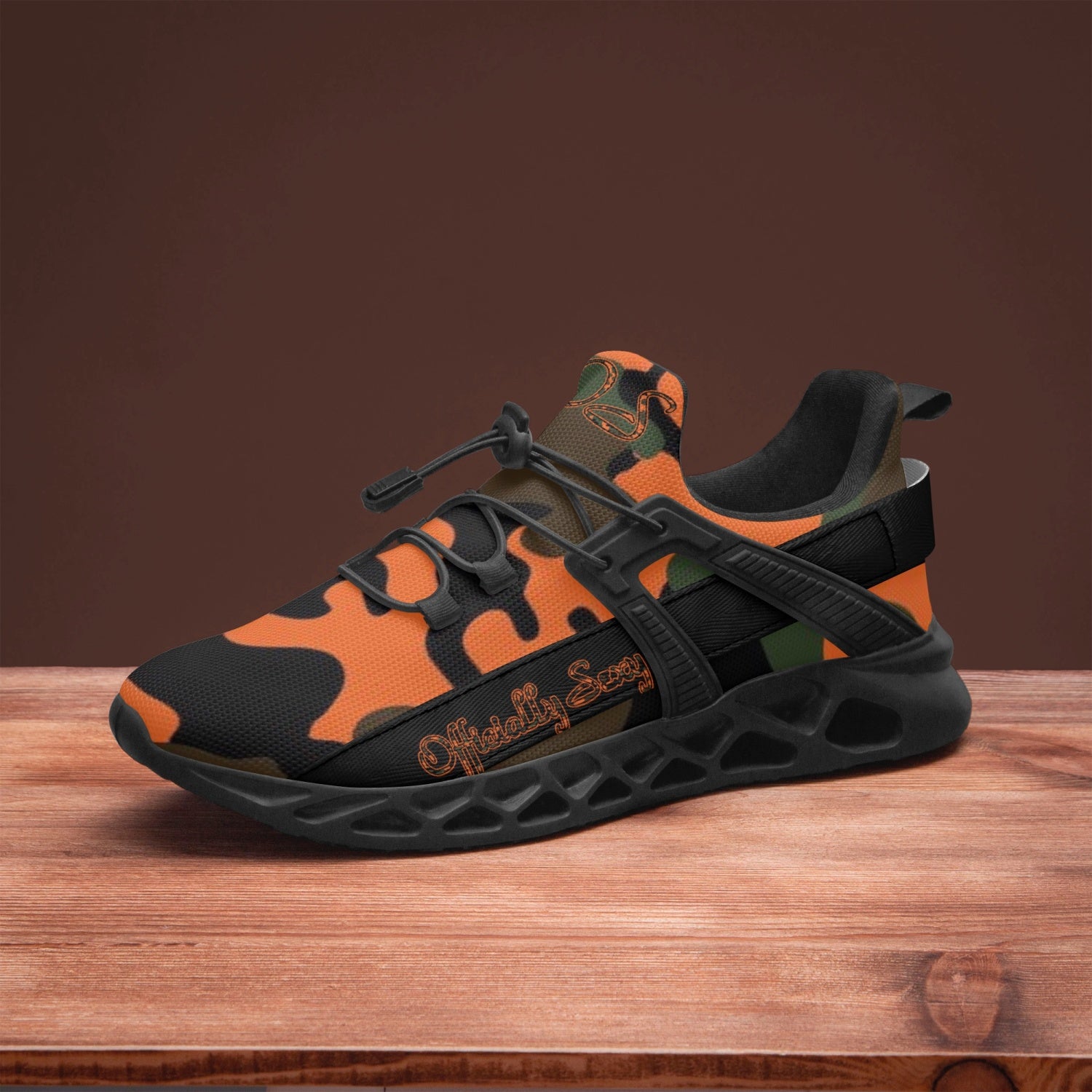 Officially Sexy Orange Army Camouflage Collection Mesh Running Shoes