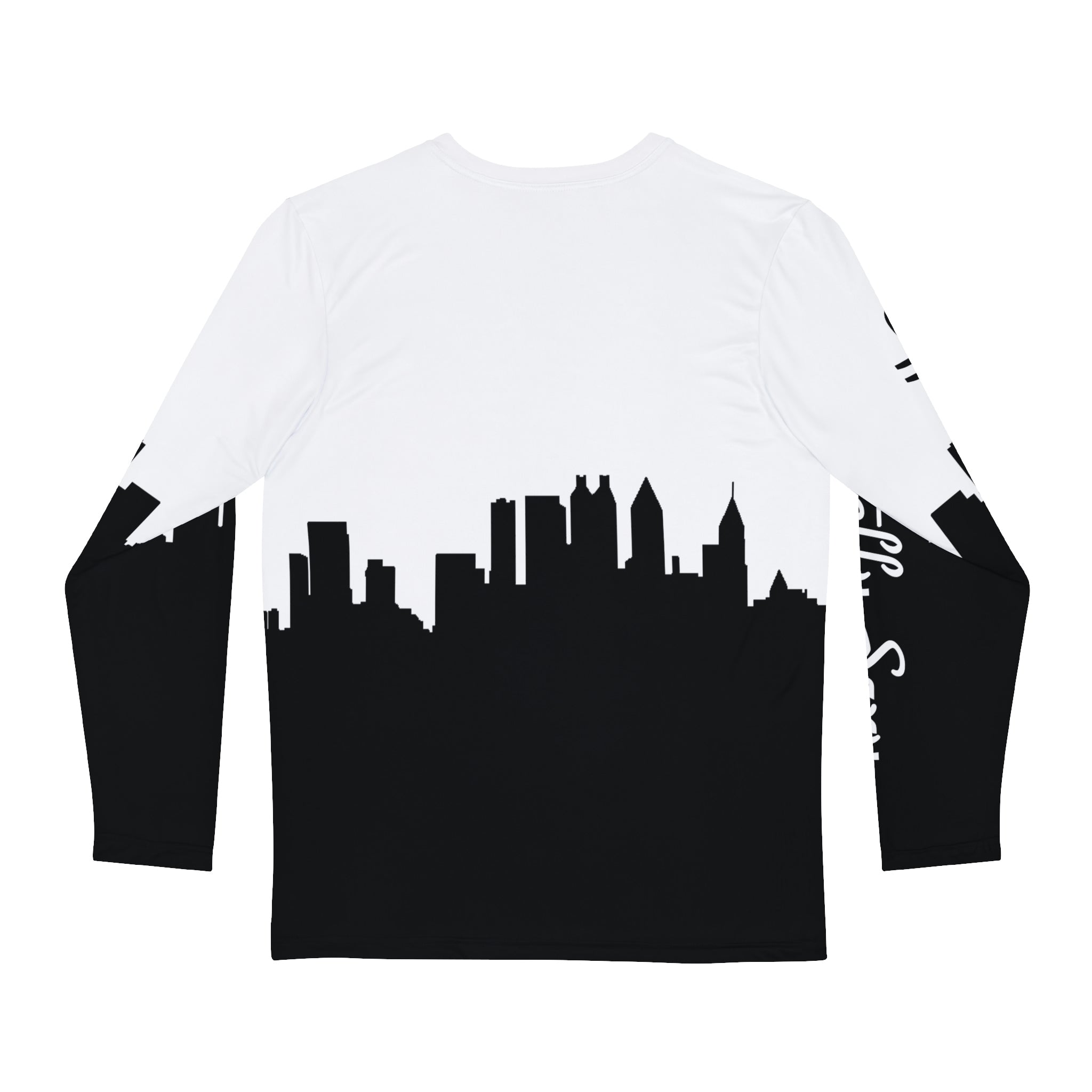 Officially Sexy White & Black Skyline Men's Long Sleeve AOP Shirt