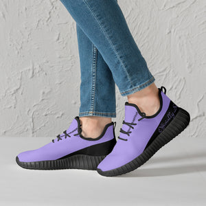 Officially Sexy Purple & Black Laser Mesh Knit Sneakers - With White or Black Sole