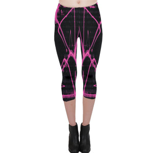 Officially Sexy Pink & Black Laser Capri Leggings