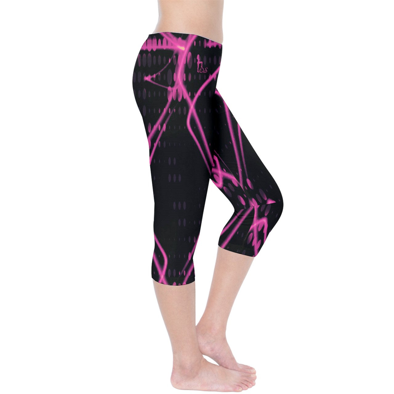 Officially Sexy Pink & Black Laser Capri Leggings
