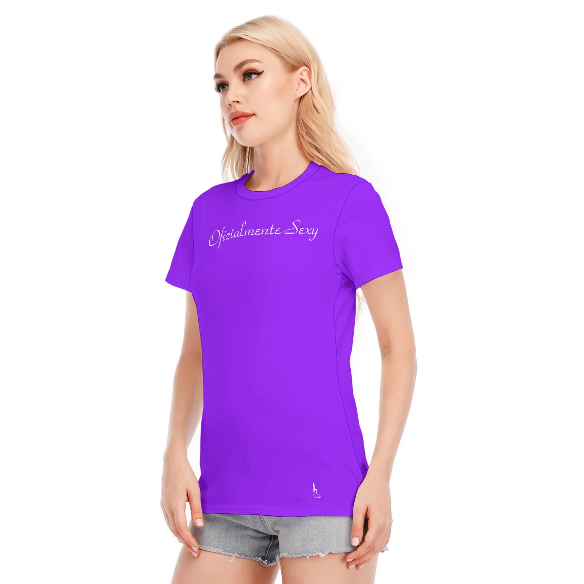 👚 Oficialmente Sexy Colors Collection Blue Violet With White Women's Round Neck T-Shirt | 190GSM Cotton Color #9013FE 👚