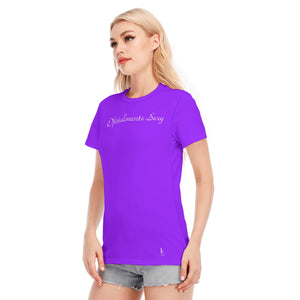 👚 Oficialmente Sexy Colors Collection Blue Violet With White Women's Round Neck T-Shirt | 190GSM Cotton Color #9013FE 👚