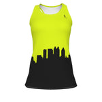 Officially Sexy Neon Yellow & Black Skyline Women's Racerback Tank Top