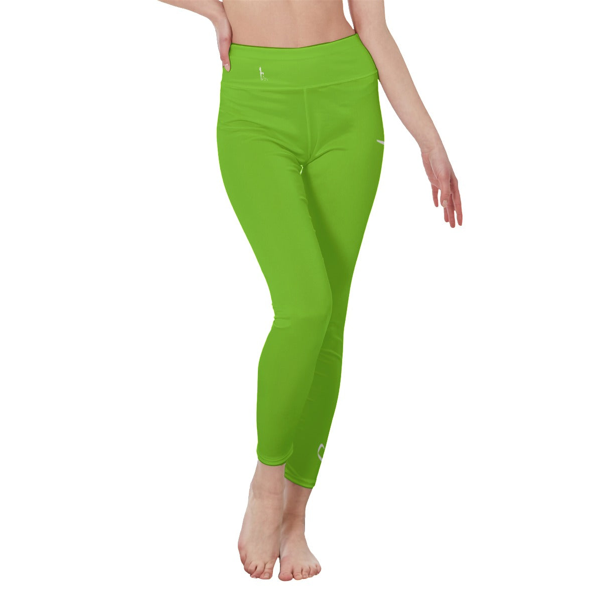 👖 Oficialmente Sexy Colors Collection Yellow Green With White Logo Women's High Waist Leggings Color #7ED321 👖