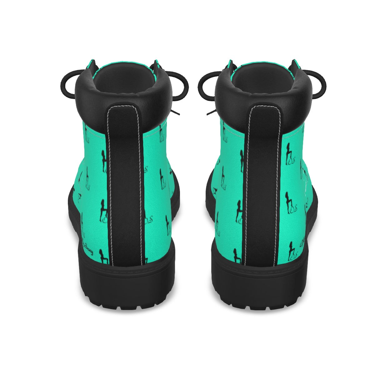 Officially Sexy Sea Green & Black Skyline Women's Short Boots