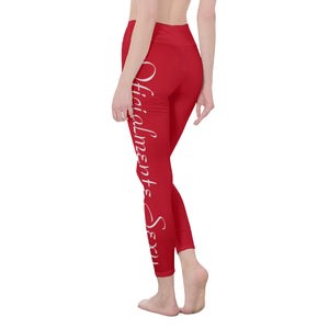 👖 Oficialmente Sexy Colors Collection Venetian Red With White Logo Women's High Waist Leggings Color #D0021B 👖