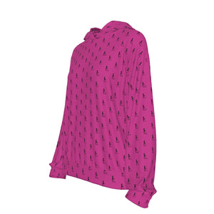 OfficiallySexy Pink Laser Collection Logo With Girl Women's Casual Hoodie 