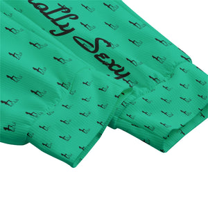 Officially Sexy Mint Green Laser Collection Logo With Girl Women's Loose Casual Pants