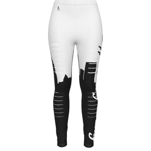 Officially Sexy White & Black Skyline Collection Ripped Leggings