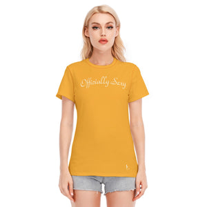 👚 Officially Sexy Colors Collection Light Orange With White Logo Women's Round Neck T-shirt Color #F5A623 👚